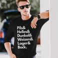 Pils Helles Dunkel Weizen Lager & Bock Biersorten Bier Trink Langarmshirts Geschenke für Ihn