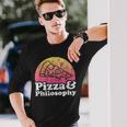 Pizza E Filosofia O Filosofo Maglietta a maniche lunghe Regalos para él