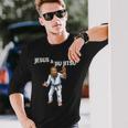 Regalo Brazilian Jiu Jitsu Bjj E Grappling Gesù Maglietta a maniche lunghe Regalos para él