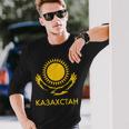 Republic Of Kazakhstan Qazaqstan Kazakhstan Kazakh Flag Langarmshirts Geschenke für Ihn