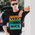 Retroery Kurwa Nice Poland Polska Langarmshirts Geschenke für Ihn