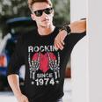 Rockin Since 1974 Rock&Roll Compleanno Retro Rock And Roll Maglietta a maniche lunghe Regalos para él