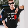 Sardinia No Est Italia Indipendenza Sardegna Lingua Sarda Maglietta a maniche lunghe Regalos para él