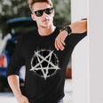 Satanic Devil 666 Pentagram Langarmshirts Geschenke für Ihn