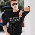 Seattle Grunge Retro Rock Guitar Space Maglietta a maniche lunghe Regalos para él