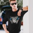 Serpiente Animal Motivo Ojos Azules Arte Serpiente Camiseta de manga larga Regalos para él