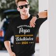 Stolzer Papa Eines Schulkindes 2024 First Day At School Langarmshirts Geschenke für Ihn