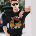 Super Cugina Italiano Femmina Cugina Divertenteintage Eroe Maglietta a maniche lunghe Regalos para él