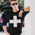 Swiss Flag Cross Switzerland Flag Camiseta de manga larga Regalos para él