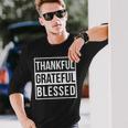 Thankful Grateful Blessed Ringraziamento Uomo Maglietta a maniche lunghe Regalos para él