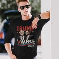Trump Vance 2024 Retro Stripe Trump Jd Vance Long Sleeve T-Shirt Gifts for Him