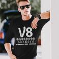 V8 Blubbern Und Grinsen Hubraum 8 Zylinder Car Lovers8 S Langarmshirts Geschenke für Ihn