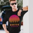 Vintage Burton Michigan Mi Retro Anni '70 80 Souvenir Grafica Maglietta a maniche lunghe Regalos para él