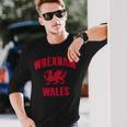 Wrexham Wales Retrointage Langarmshirts Geschenke für Ihn