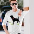 Beagle Dog Plays Fetch With Yellow Tennis Balls Long Sleeve T-Shirt Gifts for Him