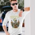Books Make Me Happy Skeleton Read Reading Librarian Book Long Sleeve T-Shirt Gifts for Him