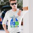 Brazil Rio De Janeiro Palme Beach Copacabana Langarmshirts Geschenke für Ihn