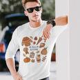 Camicia Retrò Hello Autumn Carino Stagione Autunno Pumpkin Spice Maglietta a maniche lunghe Regalos para él