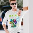 Children's Ich Bin 4 Jahre Alt Dino 4Th Birthday Langarmshirts Geschenke für Ihn