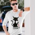 Cosa Gatto Divertente Nero Con Coltello Maglietta a maniche lunghe Regalos para él