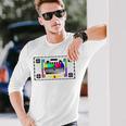 Divertente Regalo Di Sheldon Tv Test Pattern Colore Geek Maglietta a maniche lunghe Regalos para él