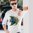 Donna Pesce 00S Colorato Grunge Skater Distressed Pesce Con Collo A Maglietta a maniche lunghe Regalos para él