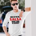 Donna Salsa Danza Accessori Bachata Cumbia Merengue Dance Salsa Con Collo A Maglietta a maniche lunghe Regalos para él
