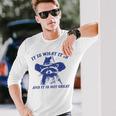 Raccoon Retro It Is What It Is And It Is Not Great Long Sleeve T-Shirt Gifts for Him