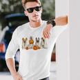 Ghost Dogs Spooky Season Dog Dressed As Ghost Halloween Long Sleeve T-Shirt Gifts for Him
