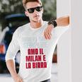 Io Sono Un Uomo Semplice Amo Milano E La Birra Maglietta a maniche lunghe Regalos para él