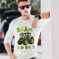 Kinder Bääm Ich Bin 7Ier Jahre Junge 7Th Birthday Tractor Langarmshirts Geschenke für Ihn