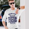 Máscara Japonesa Samurai Oni Kabuki Bjj Jiu-Jitsu Kanji Camiseta de manga larga Regalos para él