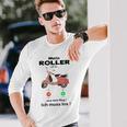 Mein Roller Ruft An Mofa Moped Retro Scooter Gray Langarmshirts Geschenke für Ihn