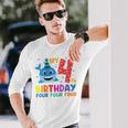 Niños My 4Th Birthday Diseño De Tiburón Para Niños Camiseta de manga larga Regalos para él