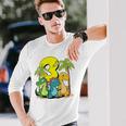 Niños Cute Dinosaurs I'm 3 Acción Dino Cumpleaños Camiseta de manga larga Regalos para él