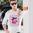 In October We Wear Pink Breast Cancer Awareness Halloween Long Sleeve T-Shirt Gifts for Him