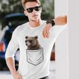 Orso Grizzly Con Occhiali Da Sole Orso In Borsa Maglietta a maniche lunghe Regalos para él
