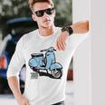 Scooter Classico Piaggio Dall'italia Blu Maglietta a maniche lunghe Regalos para él