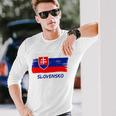 Slovak Flag Slovakia Team Fan Jersey Langarmshirts Geschenke für Ihn