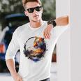 Tigre Animal Amante Arte Montañas Animal Tigre Camiseta de manga larga Regalos para él