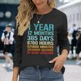 1St Birthday 1 Year Old 12 Monthsintage Retro Maglietta a maniche lunghe Regalos para ella