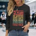 3 Años De Aniversario Regalos Para Él Pareja Romántica Tercera Boda Camiseta de manga larga Regalos para ella