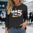 5Th Birthday Boy Bro I'm 5 Year Old Baseball Theme Long Sleeve T-Shirt Gifts for Her