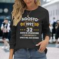 Agosto 1992 32 Anni Compleanno Uomo Donna 1992 Maglietta a maniche lunghe Regalos para ella