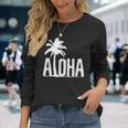 Aloha Beach Summer Palm Trees Hawaii Surfer Langarmshirts Geschenke für Sie