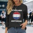 Ámsterdam Países Bajosintage Sport Bandera Holandesa Souvenirs Camiseta de manga larga Regalos para ella