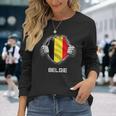 Belgium Belgie Flag Heart Fan Jersey Langarmshirts Geschenke für Sie