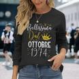 Bellissima Dal Ottobre 1974 49 Compleanno Anni Donna Maglietta a maniche lunghe Regalos para ella