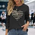 Camo American Flag Heart Camouflage Patriotic Veterans Day Long Sleeve T-Shirt Gifts for Her