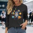 Carino Astronauta Con Pianeti I Bambini Astronauta Maglietta a maniche lunghe Regalos para ella